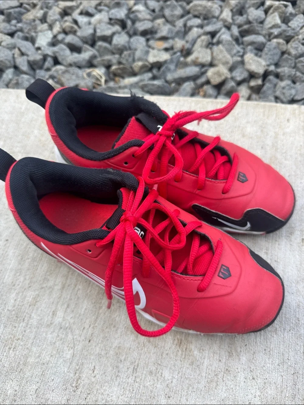 Nike Kids Red and Black Low-Top Sneakers